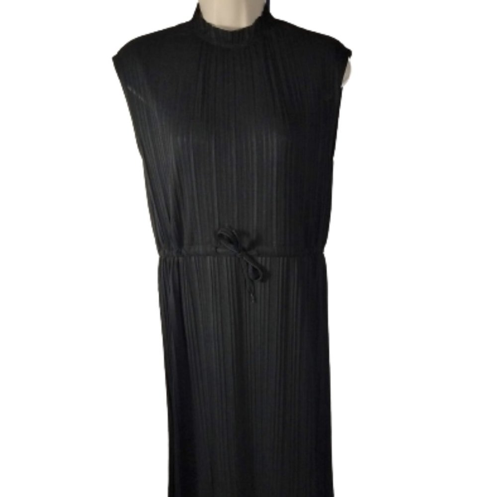 Zara Black Dress Pleated Women's Size Small Sleeveless